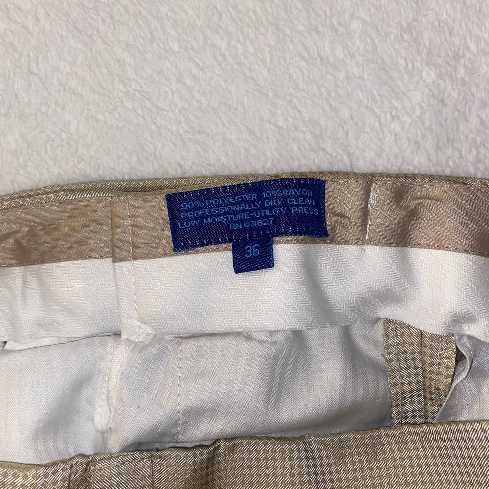 Blu Martini Mens Shiny Crème Checkered Dress Pants Size 36 - Picture 6 of 10